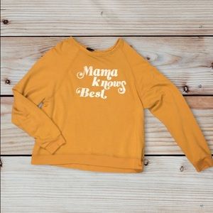 Blank Paige “Mama knows best” sweatshirt in marigold 🌻 Size Lg